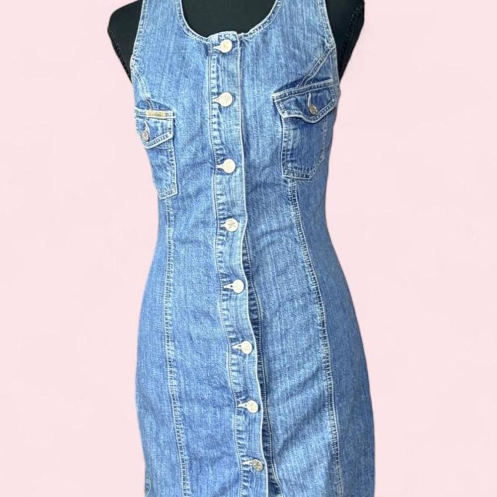 Vintage 90s Calvin Klein Size small Jeans Denim Mini Dress